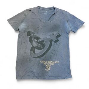 Armani Exchange Vintage Y2K Single Stitched 1991 NYC V-Neck T-Shirt